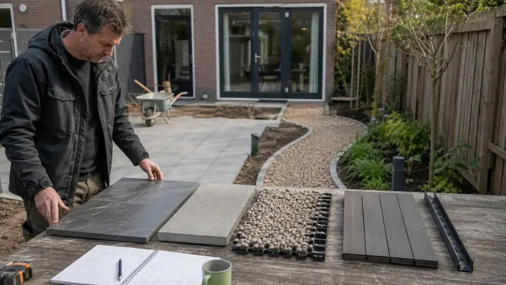 Onderhoudsarme materialen voor terras en tuinpad. Onderhoudsvriendelijke tuin